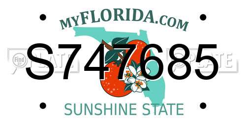 S747685 Florida License Plate