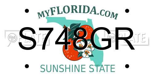 S748GR Florida License Plate