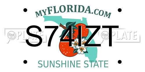 S74IZT Florida License Plate