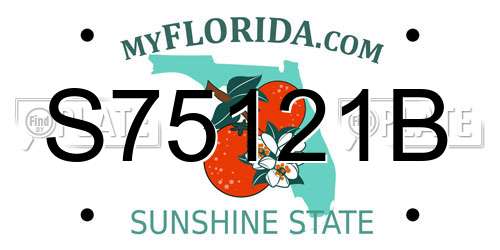 S75121B Florida License Plate