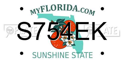 S754EK Florida License Plate