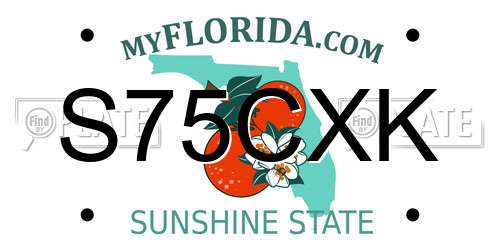 S75CXK Florida License Plate
