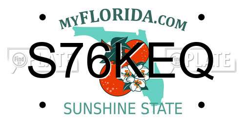 S76KEQ Florida License Plate
