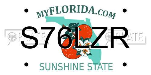 S76LZR Florida License Plate