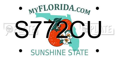 S772CU Florida License Plate
