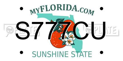 S777CU Florida License Plate