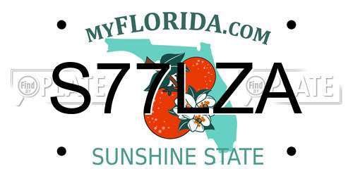 S77LZA Florida License Plate