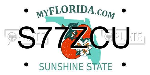 S77ZCU Florida License Plate