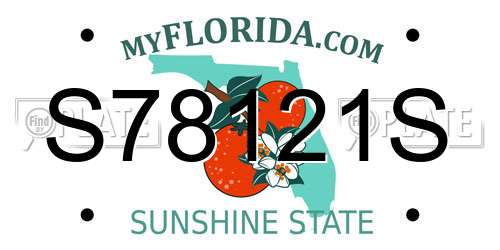 S78121S Florida License Plate
