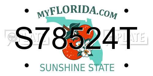 S78524T Florida License Plate