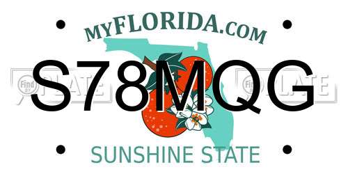 S78MQG Florida License Plate