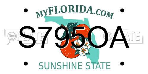 S795OA Florida License Plate