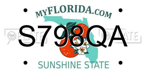 S798QA Florida License Plate