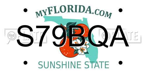 S79BQA Florida License Plate