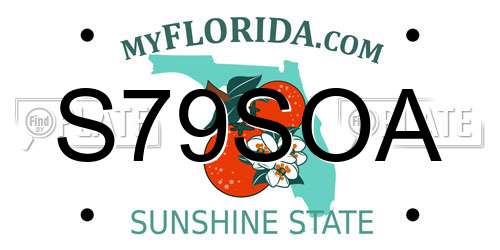 S79SOA Florida License Plate