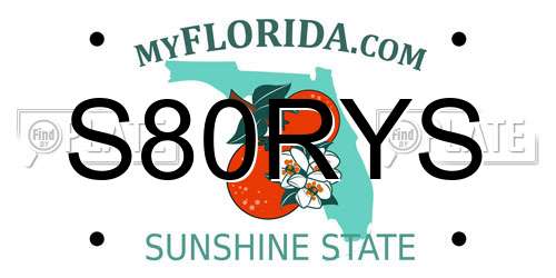 S80RYS Florida License Plate