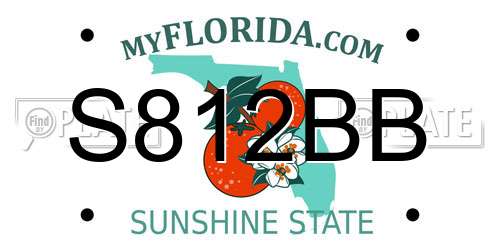 S812BB Florida License Plate