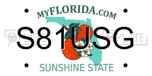 S81USG Florida License Plate