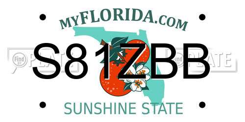 S81ZBB Florida License Plate