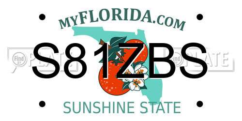S81ZBS Florida License Plate