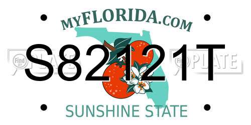 S82121T Florida License Plate