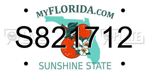 S821712 Florida License Plate