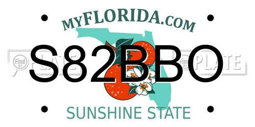 S82BBO Florida License Plate