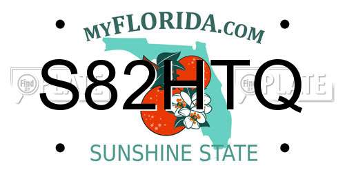 S82HTQ Florida License Plate