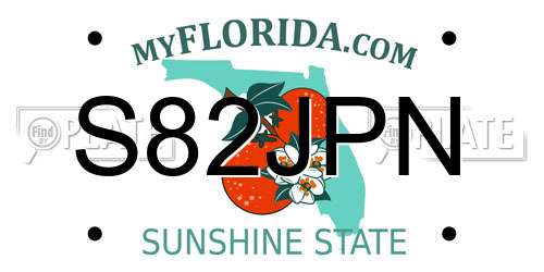 S82JPN Florida License Plate