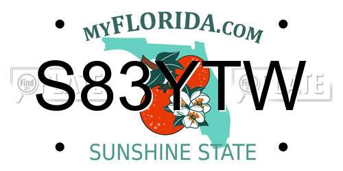 S83YTW Florida License Plate