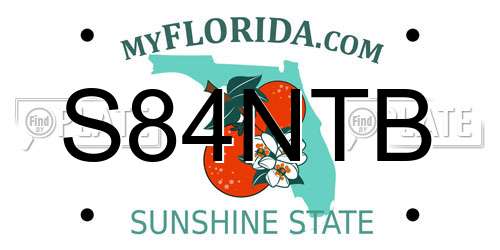 S84NTB Florida License Plate