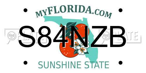 S84NZB Florida License Plate