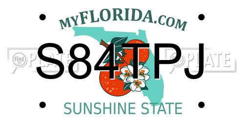 S84TPJ Florida License Plate
