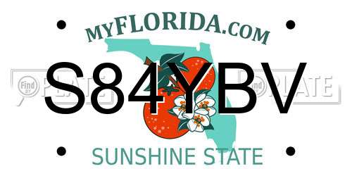 S84YBV Florida License Plate