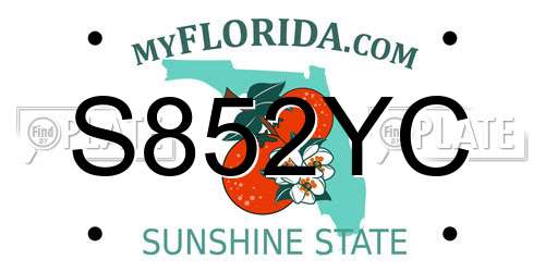 S852YC Florida License Plate