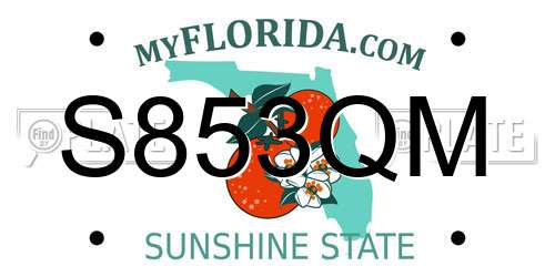 S853QM Florida License Plate