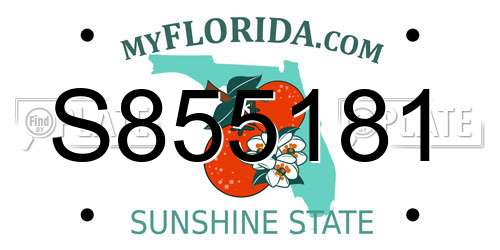 S855181 Florida License Plate