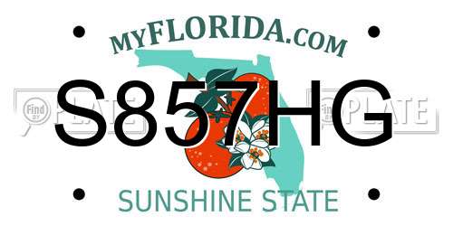S857HG Florida License Plate