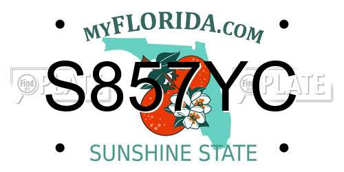 S857YC Florida License Plate