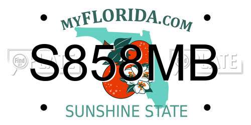 S858MB Florida License Plate