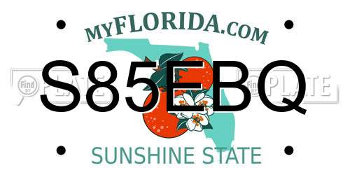 S85EBQ Florida License Plate