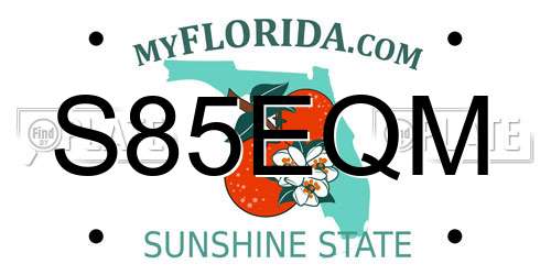 S85EQM Florida License Plate