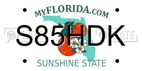 S85HDK Florida License Plate