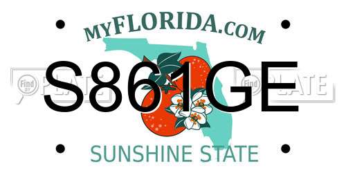S861GE Florida License Plate