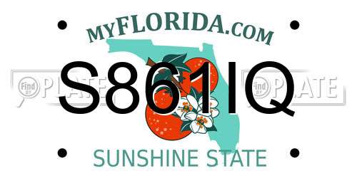 S861IQ Florida License Plate