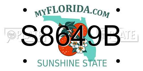 S8649B Florida License Plate