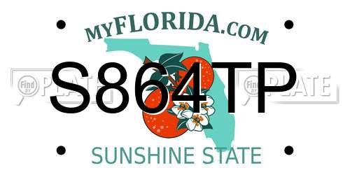 S864TP Florida License Plate