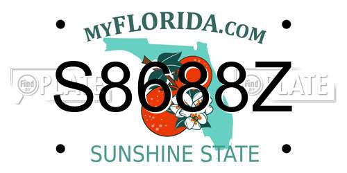 S8688Z Florida License Plate