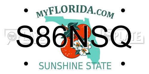 S86NSQ Florida License Plate