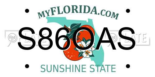 S86OAS Florida License Plate